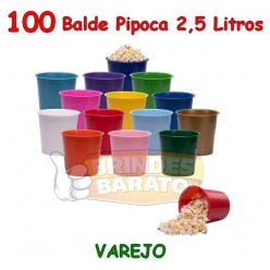 100 Baldes de Pipoca 2.5 litros - Promoção - R$ 3,00 / und