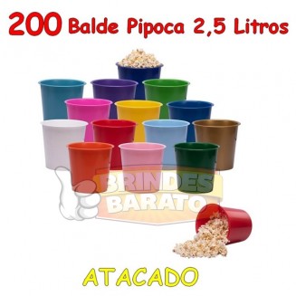 200 Baldes de Pipoca 2.5 litros - ATACADO - R$ 3.30 / und