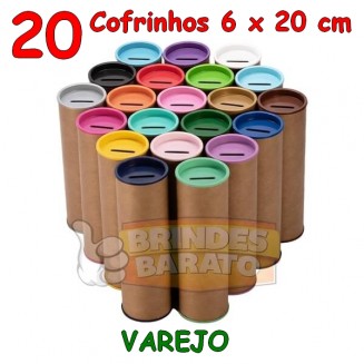 20 Cofrinhos Papelão 6x20 cm - Promoção - R$ 1.60 / und