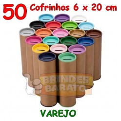 50 Cofrinhos Papelão 6x20 cm - Promoção - R$ 1.60 / und